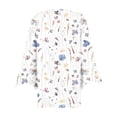 thumbnail image 4 of EGNMCR Cardigan Mode pour Femmes à Manches Trois Quarts, Cardigan à Boutons Imprimé à Manches 4/3, Veste pour Femmes, Manteau, 4 of 6