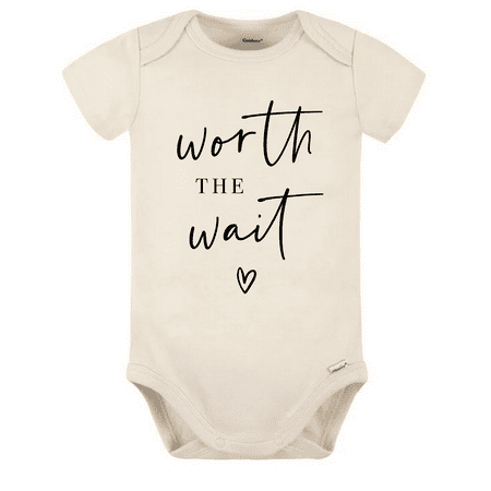 

Worth the Wait Heart Onesie® Pregnancy Announcement IVF Pregnancy Reveal Natural