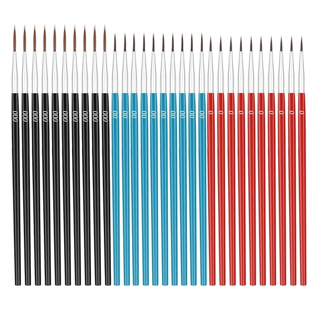 BUYISI Fine Detail Brushes For Detailed Artwork 30 Piece Set For Artists And Crafters Mixed Color 30Pcs