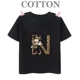 thumbnail image 3 of Camiseta de algodón con el alfabeto H-N de Disney Mickey, moda de verano, informal, para niños y niños, camisetas de manga corta con cuello redondo, 3 of 5