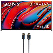 Sony K65XR90 65 Inch XR90 Series Bravia Mini LED HDR QLED 4K Google TV with an Austere 5S-4KHD2-2.5M V-Series 2.5m Premium 4K HDR HDMI Braided Cable (2024)