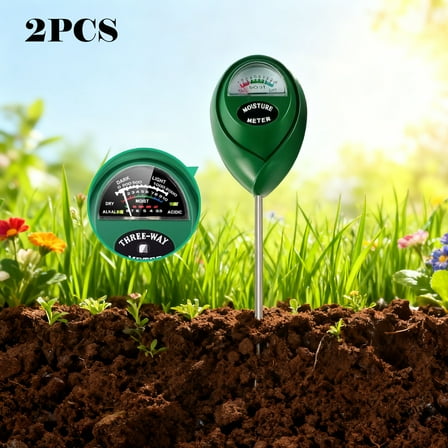 2 PCS Moisture Meter Water Monitor Soil Hygrometer Sensor Care, Lawn, Farm, Indoor & Outdoor. (Plant Gifts for Gardeners), 10.23inch, Green