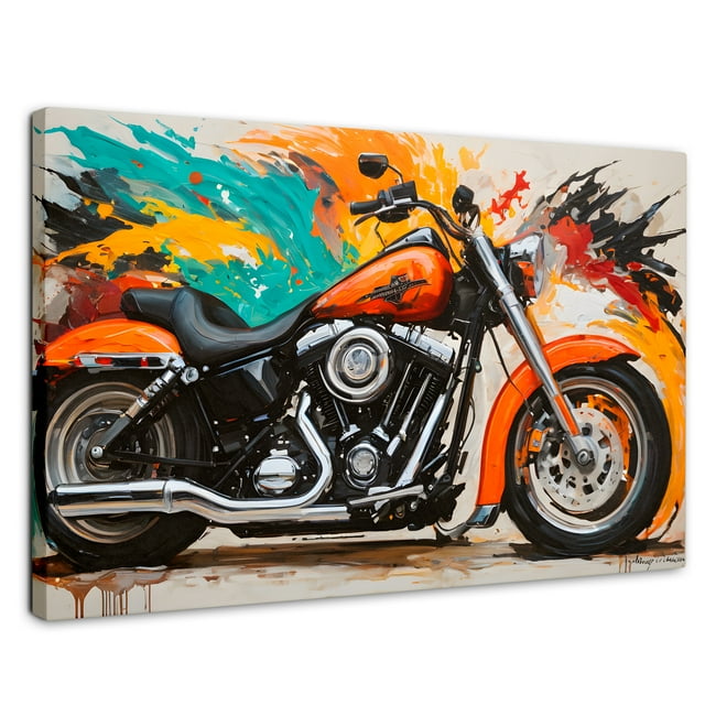 Cuadro Decorativo Canvas Motocicleta Clásica 90x60 Canvas Revolution