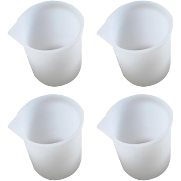 4pcs Silicone Measuring Cup for Accurate Liquid and Dry Ingredient Measurement with Fine Graduations White