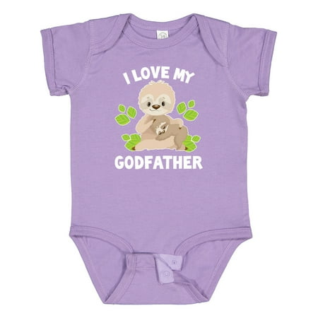 

Inktastic Cute Sloth I Love My Godfather with Green Leaves Gift Baby Boy or Baby Girl Bodysuit