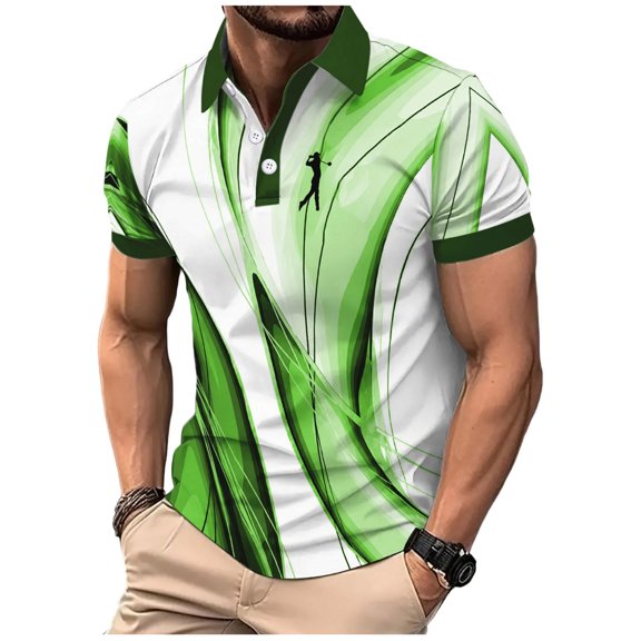 COSFO Golf Mens Polo Shirts Mesh Short Sleeve Performance Shirt Moisture Wicking Collared Slim Fit Pullover Quick Dry Tops