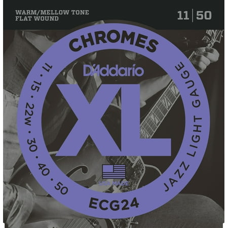Jazz Guitar Exercises - D'Addario ECG24 Chromes Flat Wound Electric Guitar Strings, Jazz Light, 11-50