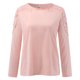 thumbnail image 4 of ICHUANYI Clearance Women Casual Solid Round Neck Lace Hollow Out Long Sleeve Pullover Slimming Blouse T-shirt Tops(Pink, M) ICHUANYI WER2023080909981, 4 of 6