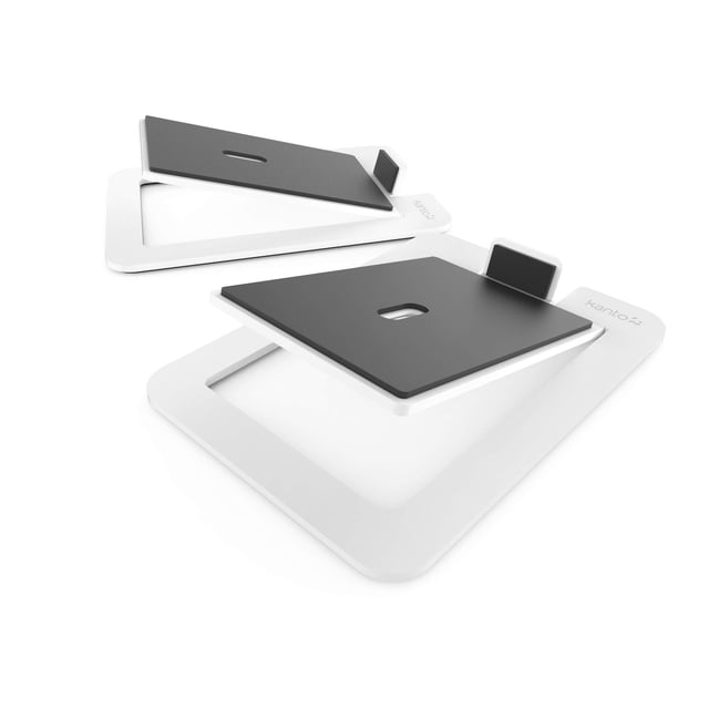 Par de soportes para altavoces Kanto S6W inclinados, 9 kg de capacidad, color blanco