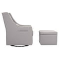 thumbnail image 3 of DaVinci Owen Swivel Glider Recliner Chair w/ Ottoman, Gray w/ Cream Piping, 3 of 9