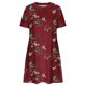 thumbnail image 4 of Puntoco Vestido De Manga Corta Para Mujer Vestido De Cuello Redondo Con Estampado Floral Vestido De Cuello Redondo De Manga Corta Borgoña M,Regalos Para Mujer Joven, 4 of 4