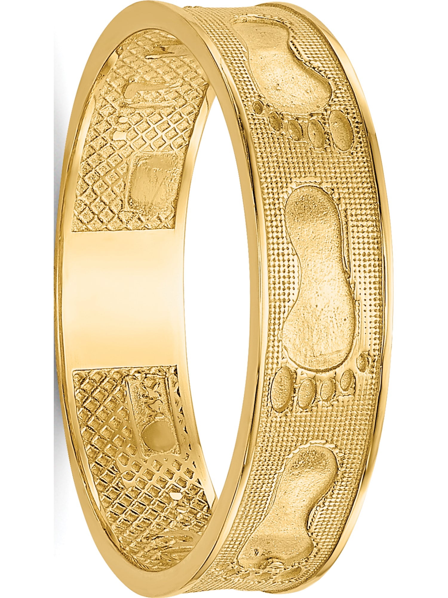 14k Yellow Gold Footprints In The Sand Ring Walmart Canada