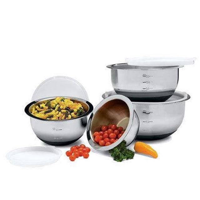 StarCrafts Stainless Steel Anti Skid Deep Mixing Bowl Set with Lids (8 Piece)