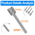 thumbnail image 4 of 40Pc HSS Router Carbide Engraving Bits for Router Bit Set 1/8 Inch(3mm) for Rotary Tools, 4 of 7