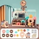 thumbnail image 1 of Children's Simulation Oven Donut Shop Set Candy Ice Cream Shopping Checkout Counte Selling Car Donut Toy Little Girl's Play Toy, 1 of 1