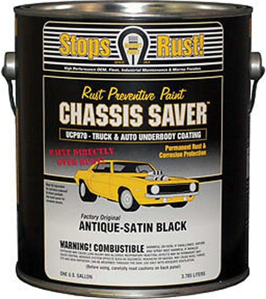 Magnet Paints UCP970-01 Antique Satin Black Rust Preventive Automive Body Paint, 1 Gallon
