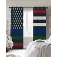 thumbnail image 4 of Vintage American Flag Blackout Curtains for Bedroom Living Room Darkening Curtains 63 Inches Long Red Blue Green Stripe US Flag Window Curtain 2 Panels Set Window Treatment Grommet Drapes 52"x63", 4 of 9