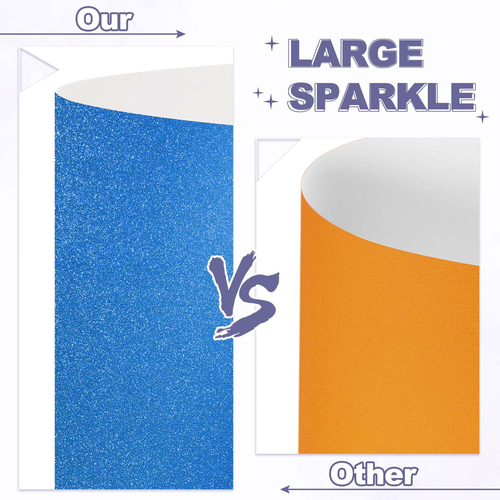 20Sheets Blue Glitter Cardstock, 12x12In Glitter Paper Card Stock Shiny Scrapbook 250gsm Sparkly Paper Large Shimmer for Crafts Scrapbook DIY Art Wedding Party