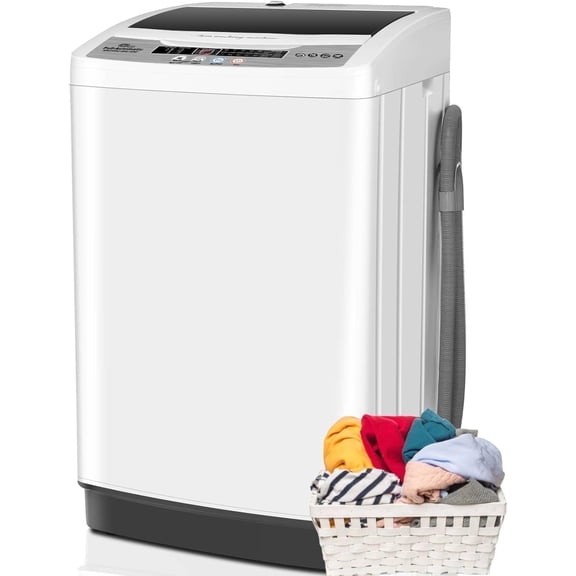 Adnoom Portable Washing Machine, 17.8lbs Large Fully-Automatic Laundry Washer, 10 Washing Programs & 8 Water Levels Selections Machine Ideal for Apartments Dorms Families