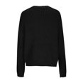thumbnail image 6 of Lovskoo Cardigan Sweaters for Women Zippered Round Neck Loose Knit Cardigan Long Sleeve Jacket Sweater Jacket Black, 6 of 7