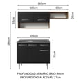 thumbnail image 3 of Cocina Integral 165cm con Tarja Marrón/Negro Emilly Madesa 09, 3 of 11