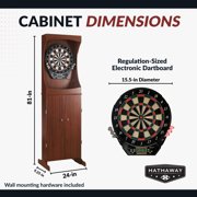 Hathaway Outlaw Free Standing Dartboard & Cabinet Set - Cherry Finish