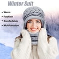 thumbnail image 4 of Loritta 3 Pieces Women Winter Hat Scarf Set, Knit Beanie Neck Warmer Touchscreen Mittens, 4 of 6