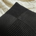 thumbnail image 4 of Fancy Homi 2 pcs Black Decorative Throw Pillow Covers 16x16 inch for Living Room Couch Bed Sofa, Rustic Farmhouse Boho Home Decor, Soft Corss Patchwork Corduroy Textured Square Cushion Case 40x40 cm, 4 of 10