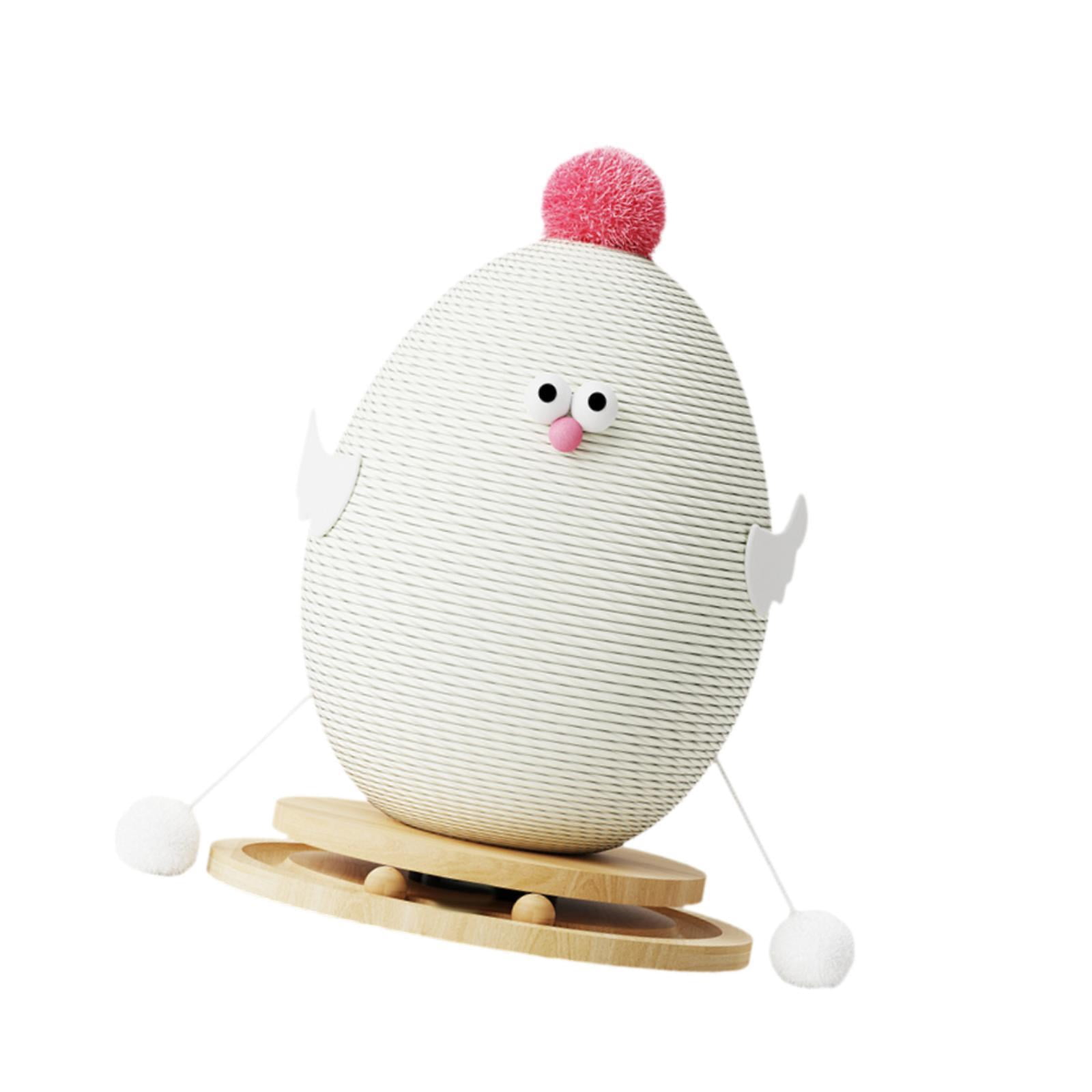 CarpNettore Cat Scratching Post Chick Cat Scratcher Toy Pet Furniture Interactive Ball Track white