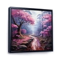thumbnail image 2 of Designart "Rhododendron landscape Pointillism Dot II" Floral Floater Framed Wall Decor, 2 of 7