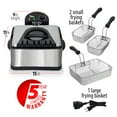 Maxam® 4qt Electric Deep Fryer with Baskets, 1700 Watts Power, Stainless Steel Heating Element