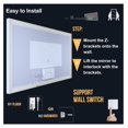 thumbnail image 7 of LED Bathroom Mirror 72"x 32", Front Lit and Backlit with Lights, Stepless Dimmable, Anti-Fog, Shatter-Proof, Memory Function, 3 Colors Lighted Vanity Mirror for Horizontal/Vertical Use, 7 of 7