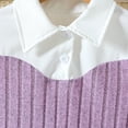thumbnail image 5 of Mifsaly Little Girls 2 Piece Outfits Set Long Sleeve Button Down Peplum Shirt Tops and Ribbed Flare Pants Kids Fall Spring Clothes for School Daily Wear Fashion Boutique Suit, 5 of 9