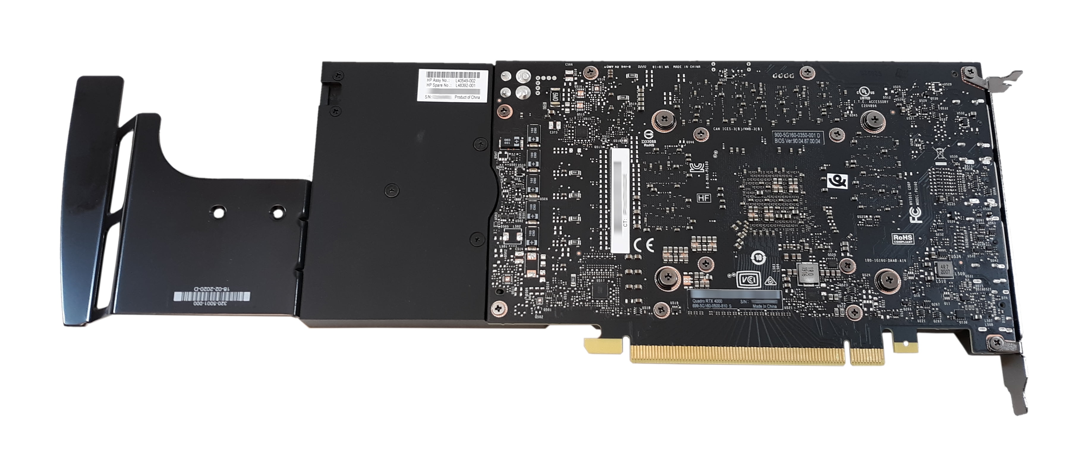 Refurbished HP nVIDIA Quadro Rtx 4000 RTX4000 8GB PCI-E 3xDP 1xVirtuallink  (USB-C) 900-5G160-0350-001 L40549-002 L48392-001
