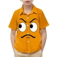 thumbnail image 2 of Piuwrlz Orange Short Shirts Sleeve Teen Boys Graphic polo Pocket Pullover T Shirts Orange Size 10 Years, 2 of 9