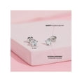 thumbnail image 4 of CZ Birthstone Star Simulated Diamond Girls Earrings Screw Back - Sterling Silver, 4 of 5