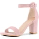 thumbnail image 1 of Sandalias de tacón grueso con punta abierta y correa en el tobillo para mujer Rosa 40, 1 of 6