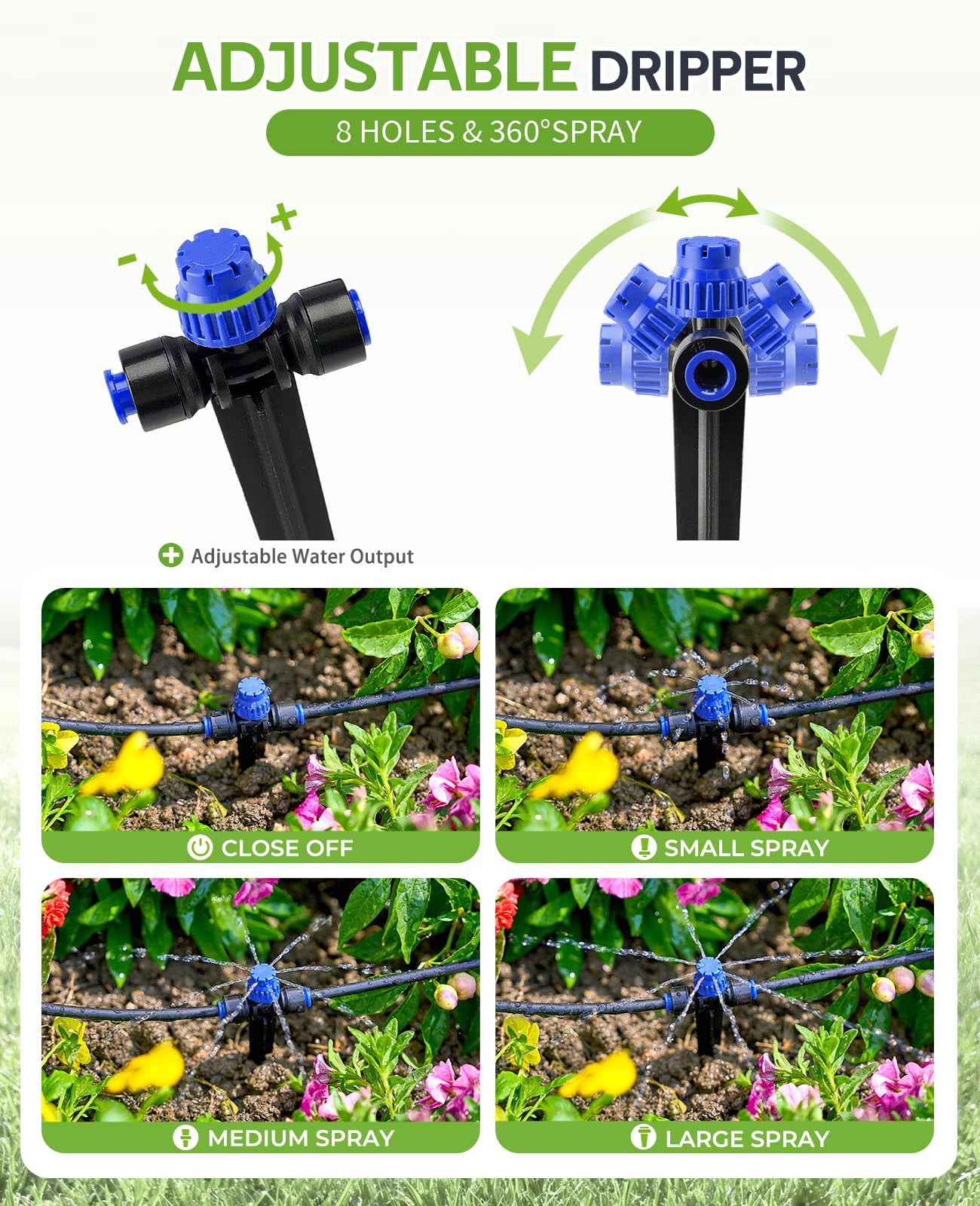 50/220FT Garden Watering System Drip Irrigation Kit for Plant Saving Water Automatic Irrigation Equipment for Patio Lawn