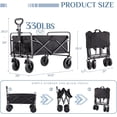 thumbnail image 6 of Simenmax 35IN Wagon, Wagons Carts Foldable with All-Terrain Wheels, Portable Shopping Cart Large Capacity Utility Cart with Drink Holders, Heavy Duty Collapsible Wagon,Black, 6 of 6