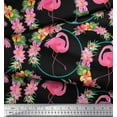 thumbnail image 2 of Soimoi Cotton Duck Fabric Floral Wreath & Flamingo Bird Decor Fabric Printed Yard 42 Inch Wide, 2 of 3