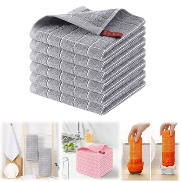 Clearance Sales! Dusknt Clean Kitchen Fast Absorbent Microfiber Thick Towel Rags and Thick Rags Dry Super Cotton Dishwashing Soft Kitchen Thick Dishcloth Towel Dishcloth Microfiber Wipes