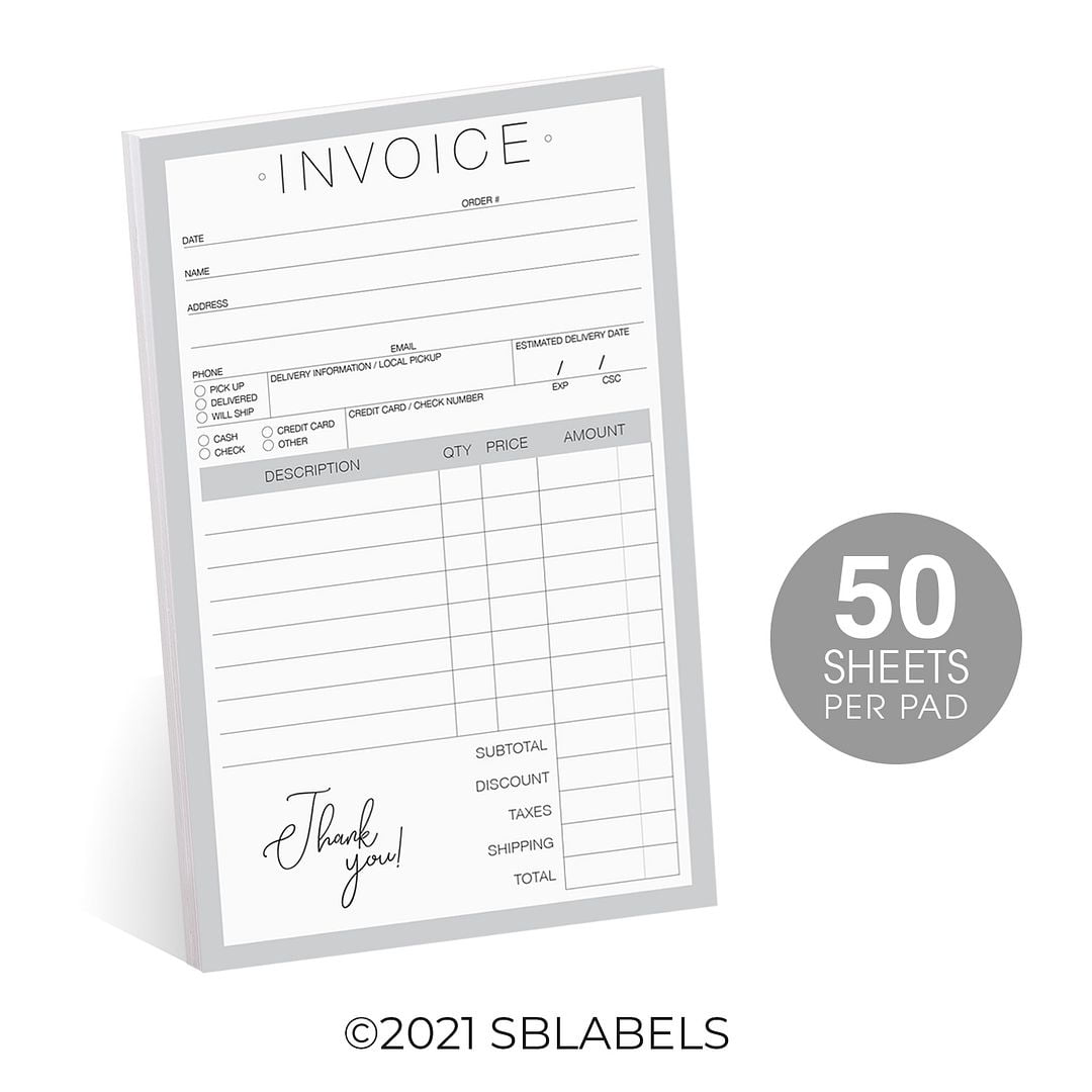 Snap-Off Job Invoice Form, Three-Part Carbonless, 8.5 X 11.63, 1/page