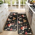thumbnail image 4 of Kitchen Rugs Sets Of 2,Red Mushroom Butterfly Black Pattern Anti Fatigue Kitchen Mat Rugs Non Slip Washable,Decorative Kitchen Floor Mats for Kitchen,Sink,Laundry,17"x47"+17"x47", 4 of 5