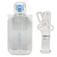 thumbnail image 2 of Botella de agua plana de 750 ml, delgada, de silicona para PC, a prueba de fugas, con correa, botella plana para deportes, actividades al aire libre, color blanco, 2 of 5