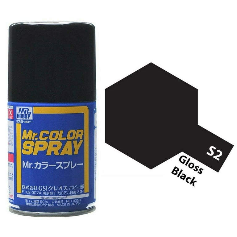 Mr. Hobby S2 Mr. Color Gloss Black Acrylic Spray Paint 100ml