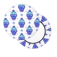 thumbnail image 2 of Lsque Winter Snowflake Skiing Skull Pattern Round Bar chair cushion covers Velvet Fabric Premium Comfort Protects from Scratches and Stains for 14-17 Inch Chair-12 inch, 2 of 7