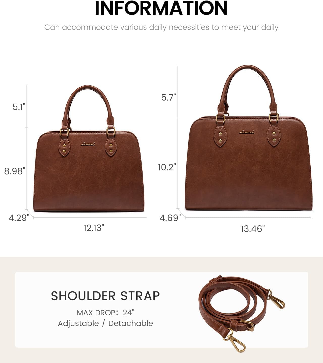 LOVEVOOK Purses and Handbags for Women, Vintage-Style Leather Top Handle Shoulder Bag Satchel Tote Crossbody Purse for Ladies
