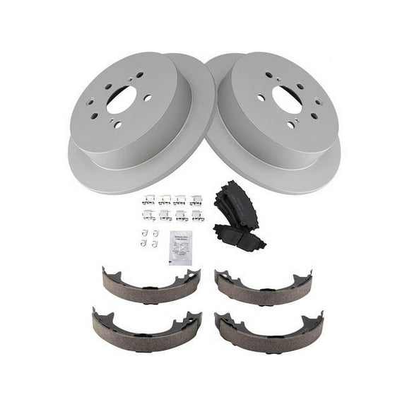 Rear Brake Pad Rotor and Parking Brake Kit 4 Piece - Compatible with 2011 - 2020 Toyota Sienna 2012 2013 2014 2015 2016 2017 2018 2019