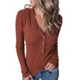 thumbnail image 1 of Suéter de manga larga suéter con cuello en V para mujer suave fácil de combinar color puro para la vida diaria para fiestas ANGGREK Otros, 1 of 6