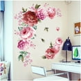 thumbnail image 5 of 1Pc Peony Flowers Wall Sticker Floral Decals, Peel and Stick Waterproof PVC Rose Flowers Wallpaper Decor, DIY Wall Art Mural for Home Bedroom Nursery Kitchen Bathroom Decoration, 5 of 8